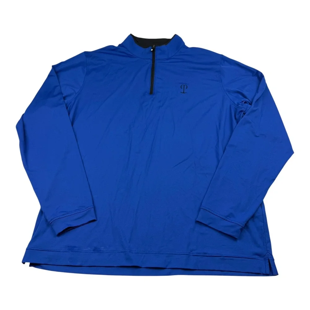 FootJoy‎ Mens XL Royal Blue 1/4 Zip Pullover Golf Performance Long Sleeve Shirt